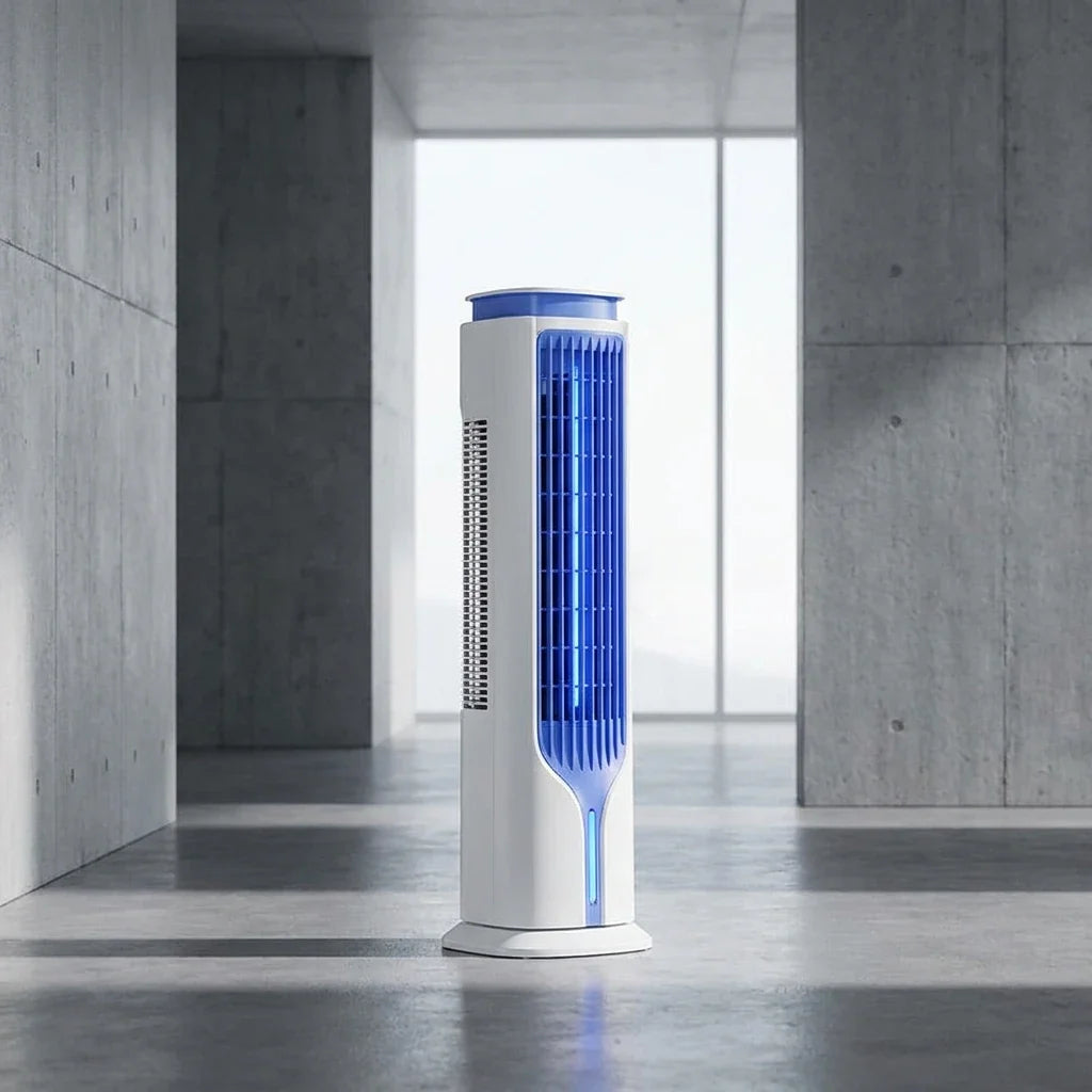 Rechargeable wall-mount tower fan
