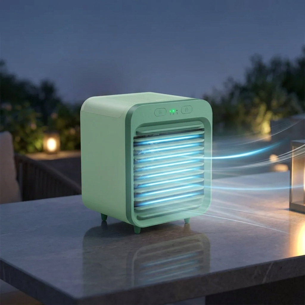 Rechargeable mini air cooler and humidifier combo unit