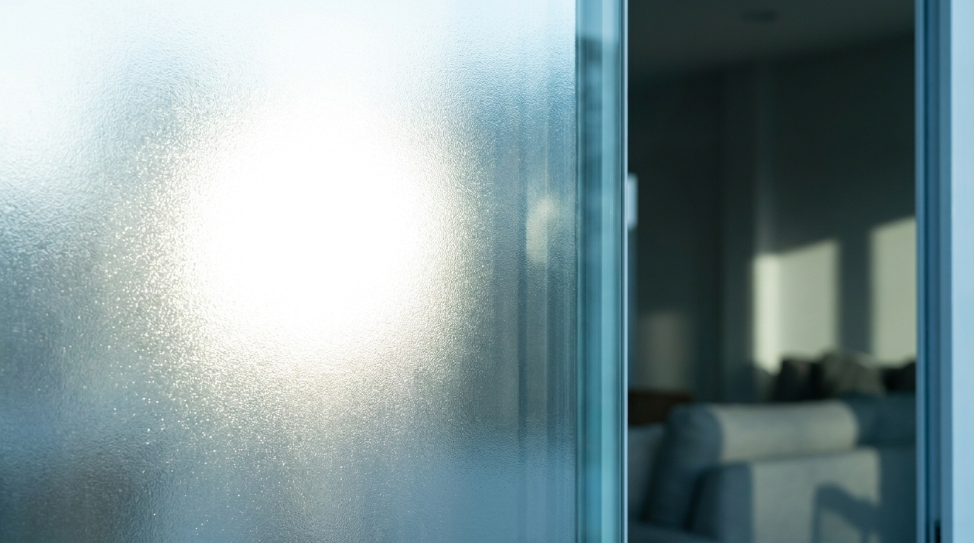 Window with reflective thermal shade film blocking intense summer sun