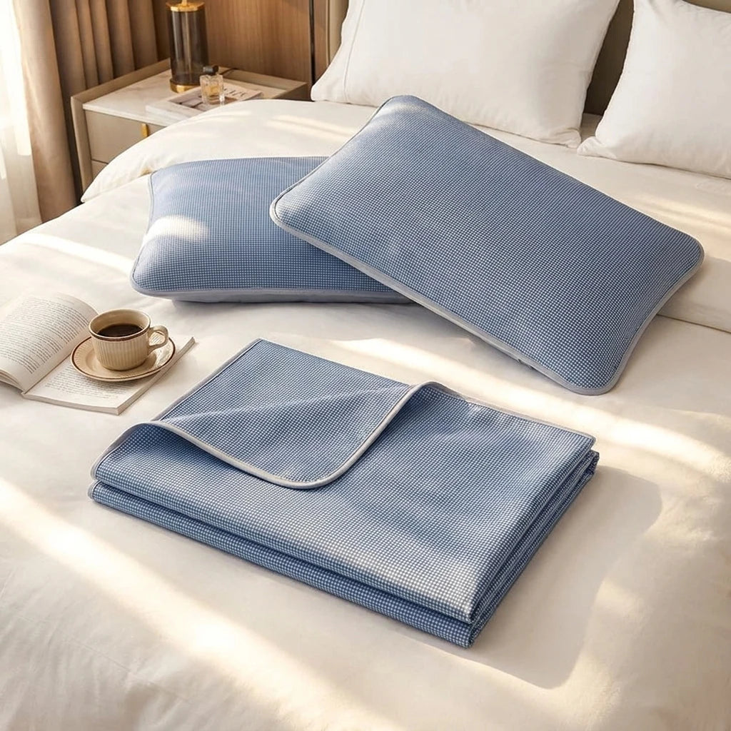Foldable Cooling Mattress Topper with Pillowcases