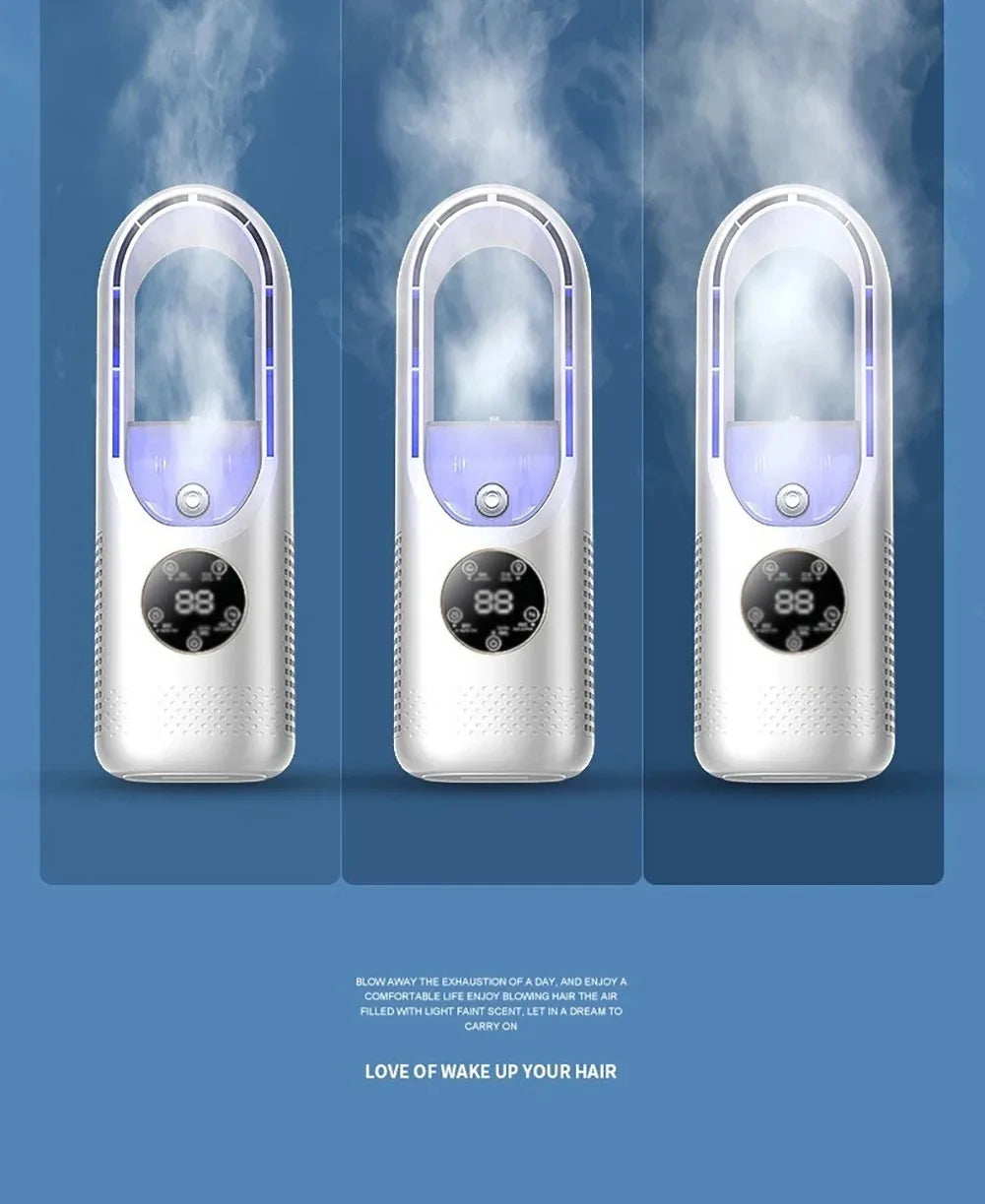Mini Air Cooler with LED Display & Night Light – 14