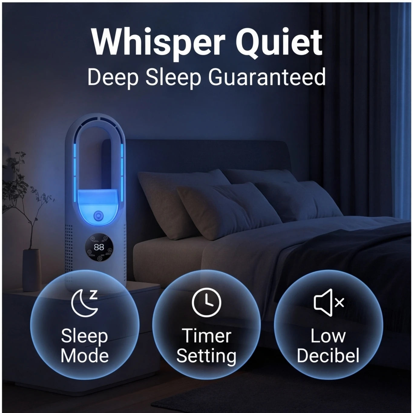 Mini Air Cooler with LED Display & Night Light – 6