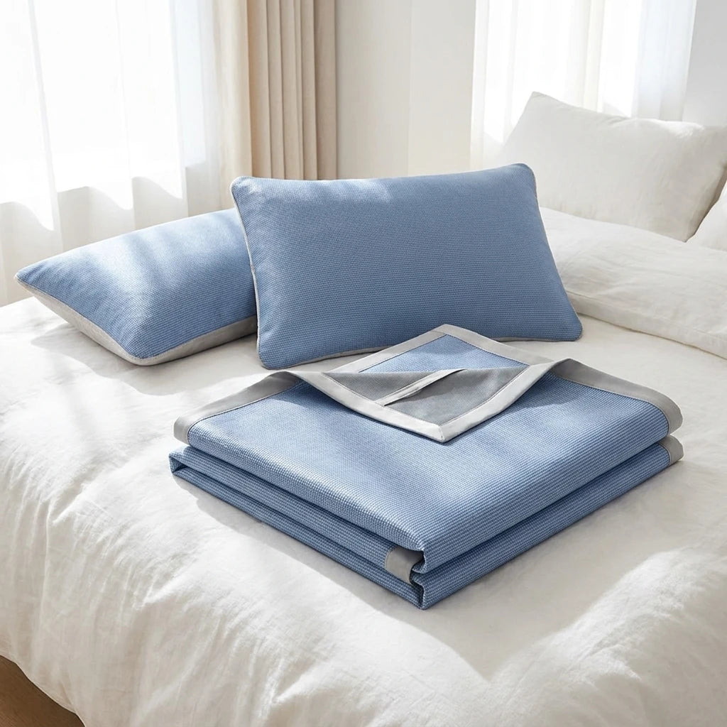 Foldable Cooling Mattress Topper with Pillowcases