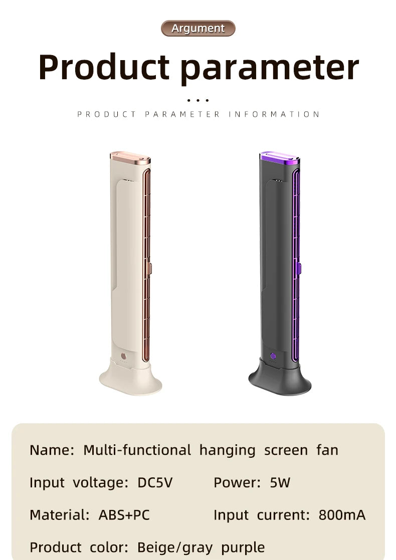 Bladeless Wall-Mount & Stand Tower Fan – 26
