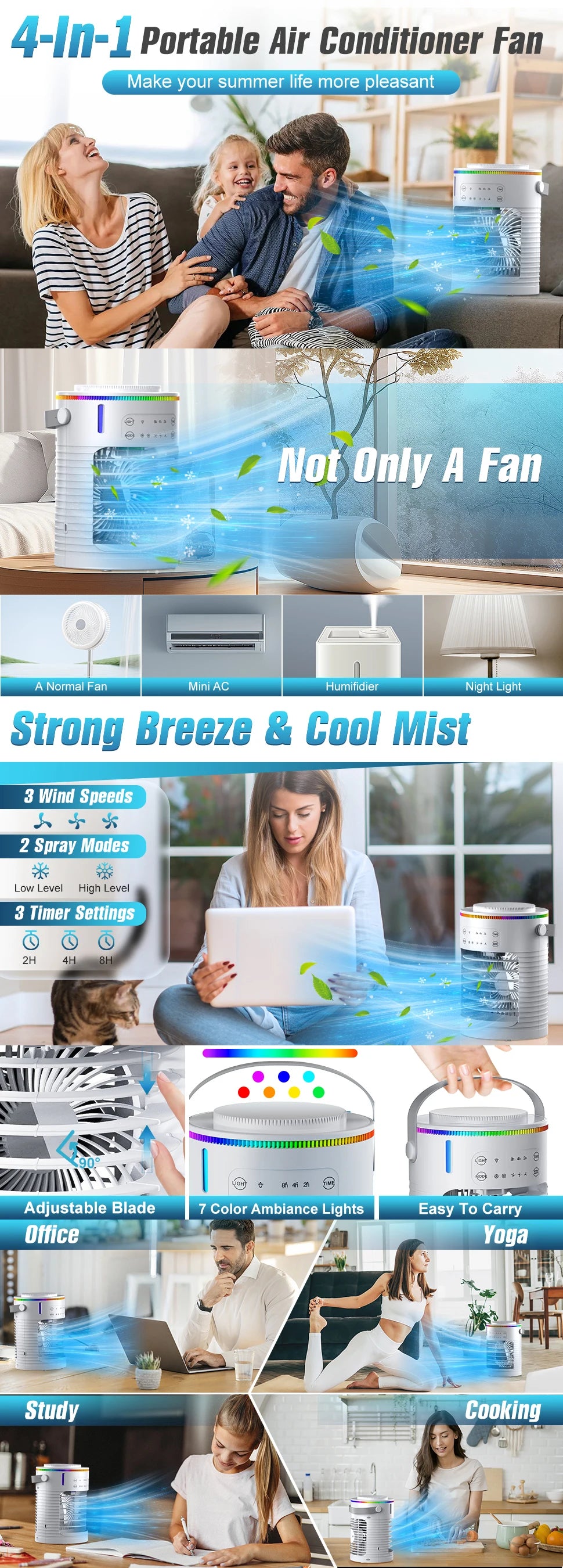 Small Space Desktop Air Cooler & Humidifier
