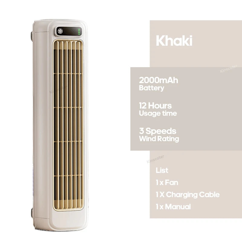 Rechargeable Wall-Mount Tower Fan – 27