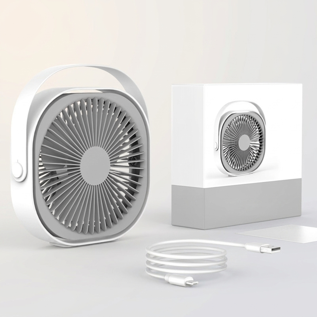 360° Rechargeable Portable Desk Fan – 5