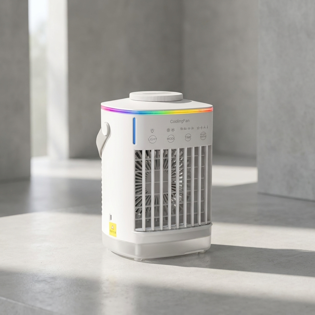 Desktop mist air cooler with dial control