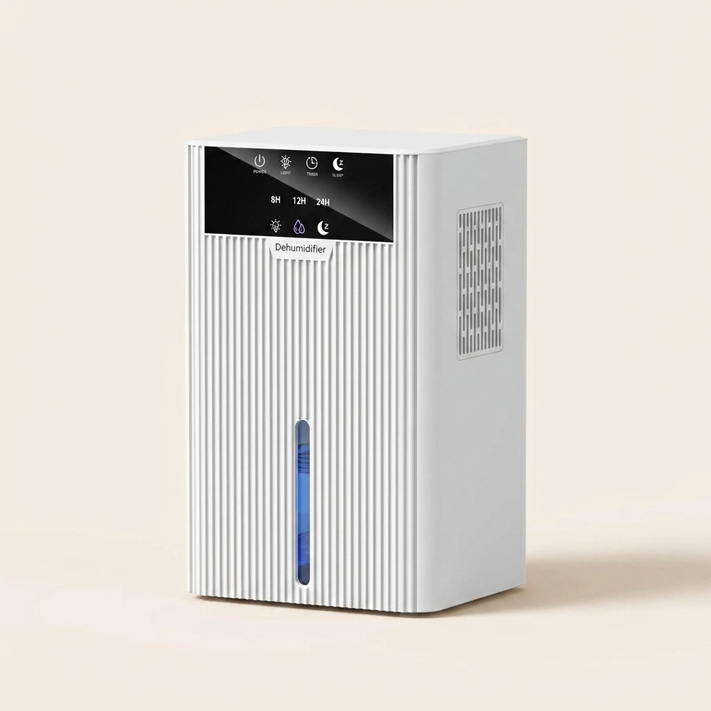 White mini dehumidifier with 2.2L water tank