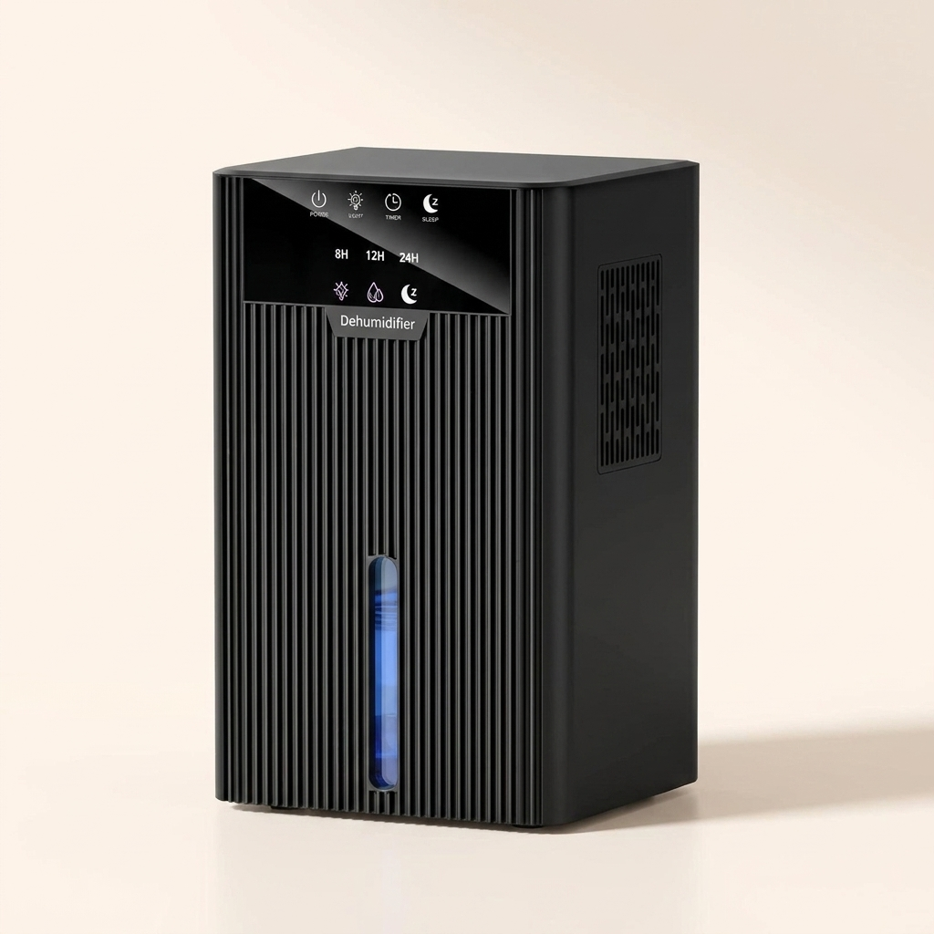Black mini dehumidifier with 2.2L water tank