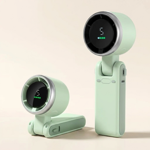Green rechargeable foldable travel fan