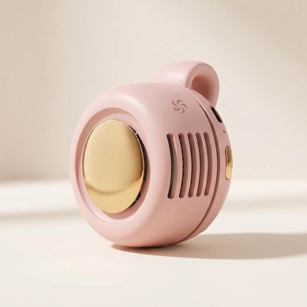 Pink clip-on bladeless personal fan