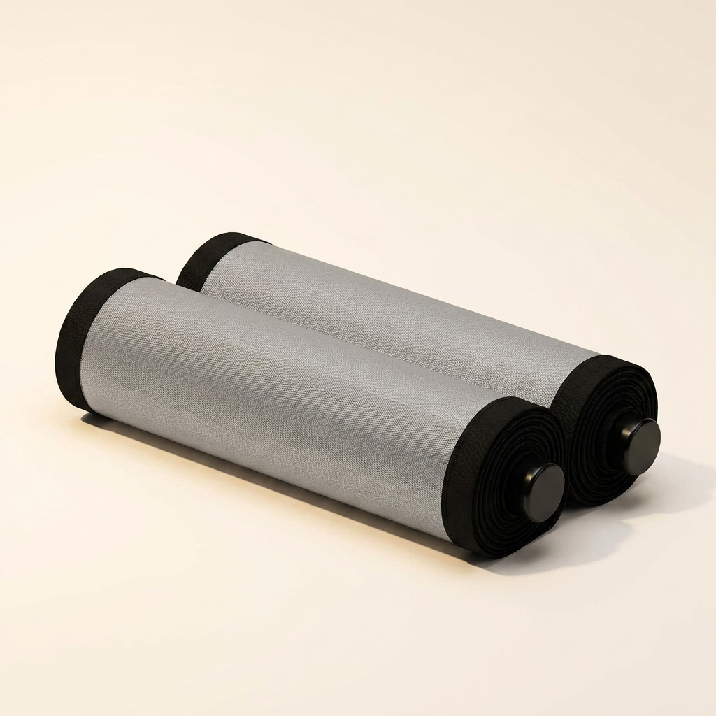Reflective thermal window shade with black edging