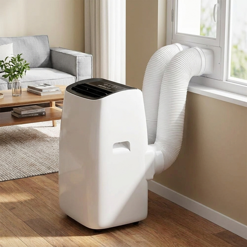 12,000 BTU Dual-Hose Wi-Fi Portable Air Conditioner in living room