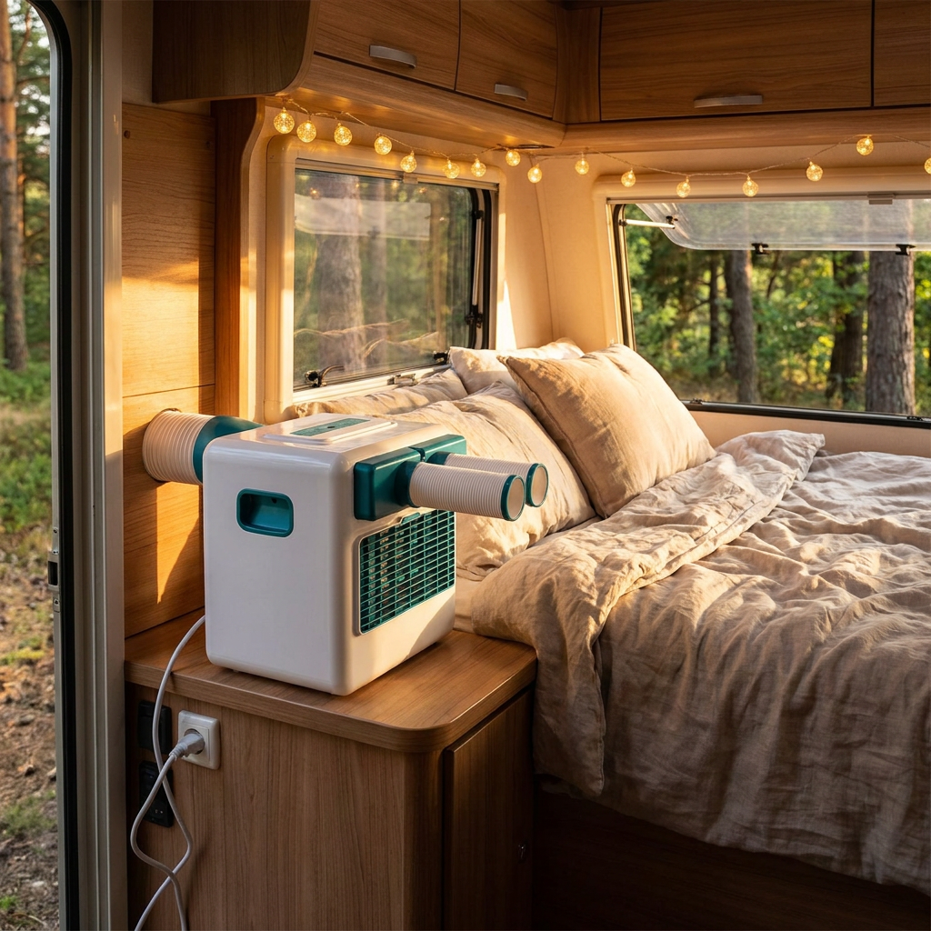 Compact Compressor Mini Air Conditioner in camper van