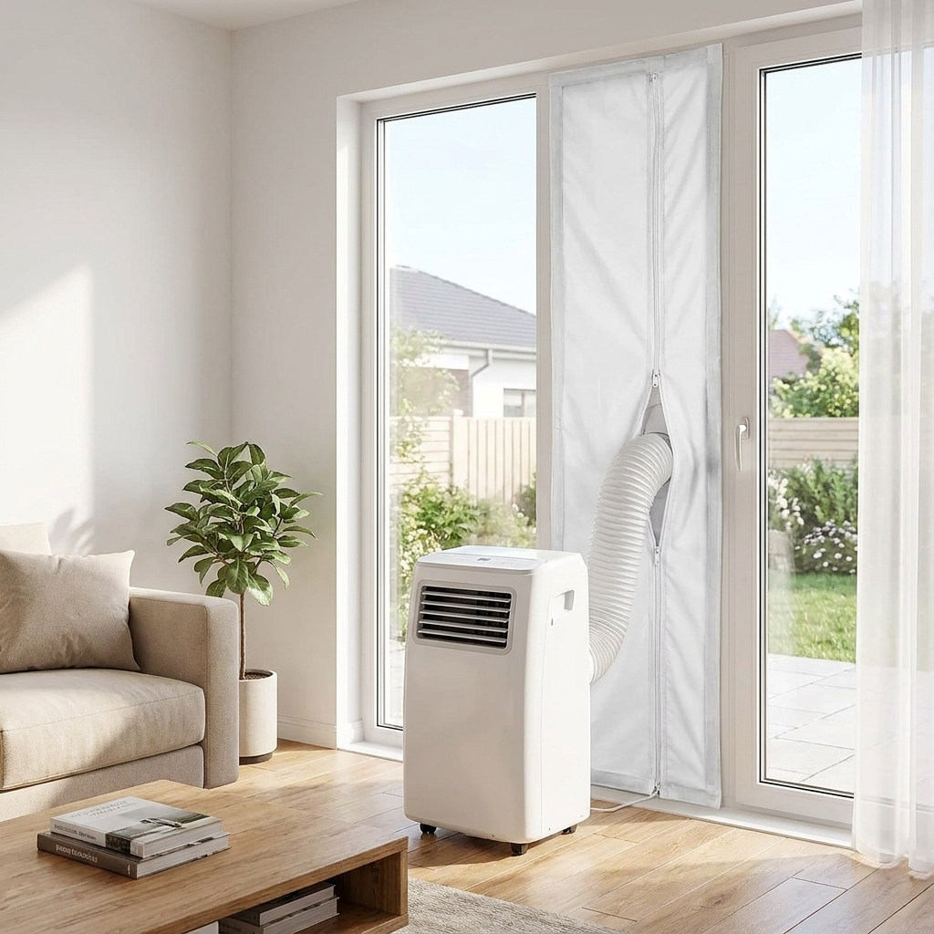 Universal Portable AC Window Seal Kit on sliding glass door