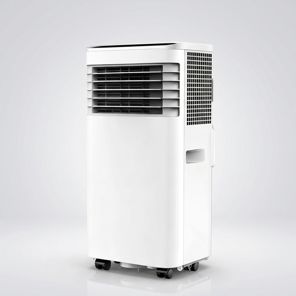 8,000 BTU portable air conditioner, clean studio shot